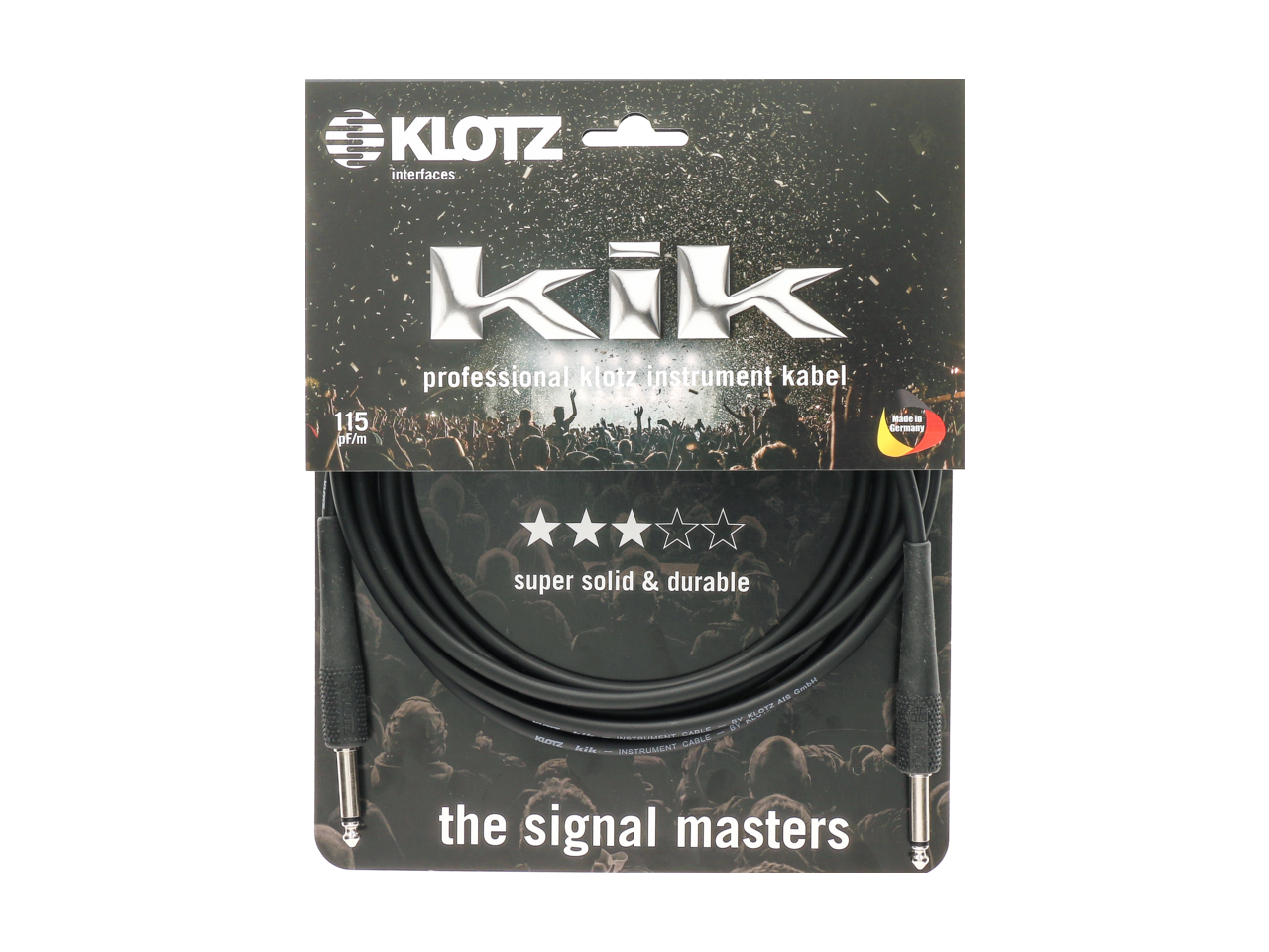 Klotz KIK Instrumentenkabel 1,5m Schwarz