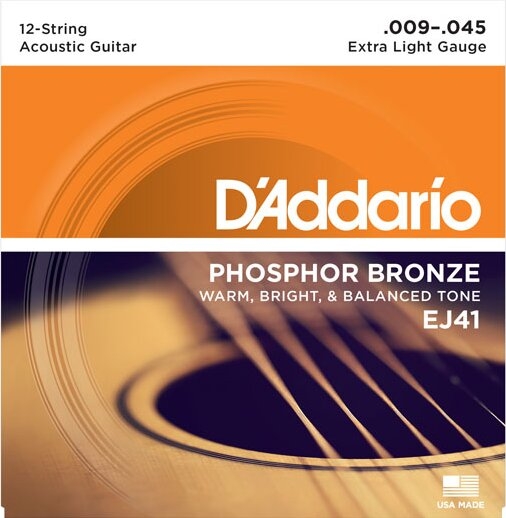 DAddario EJ41 Extra Light 12-String .009-.045