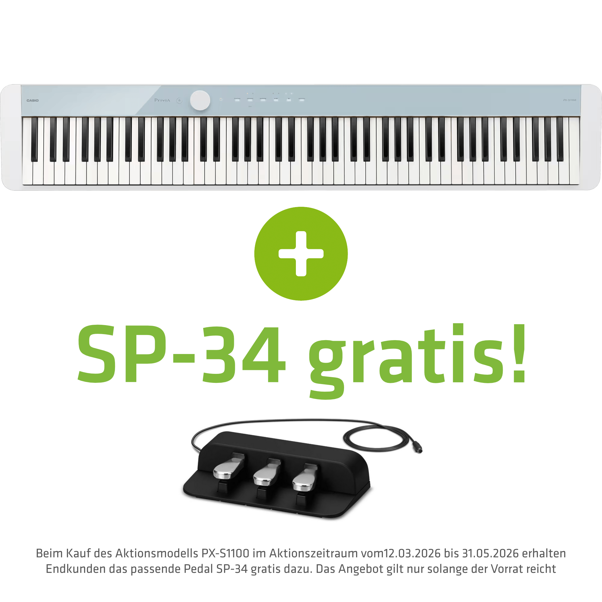Casio PX-S1100 CB -  inklusive SP-34 Triple Pedal GRATIS