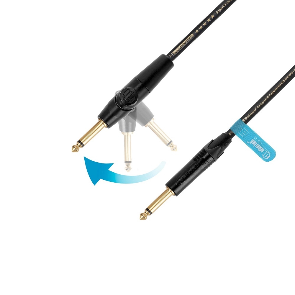 Adam Hall 5-Star Instrumenten-Kabel 3m FLIPJACK Klinke gerade & gewinkelt