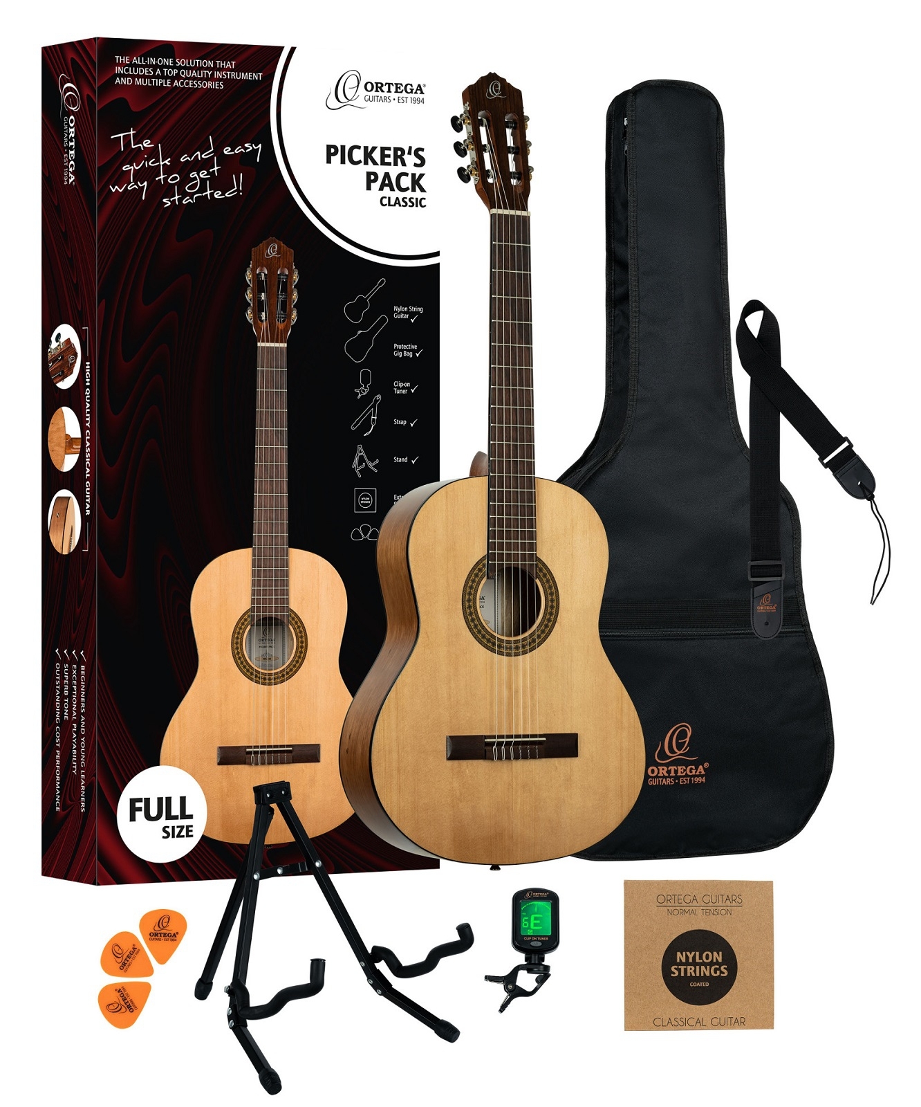 Ortega Pickers Pack 4/4 Klassikgitarre