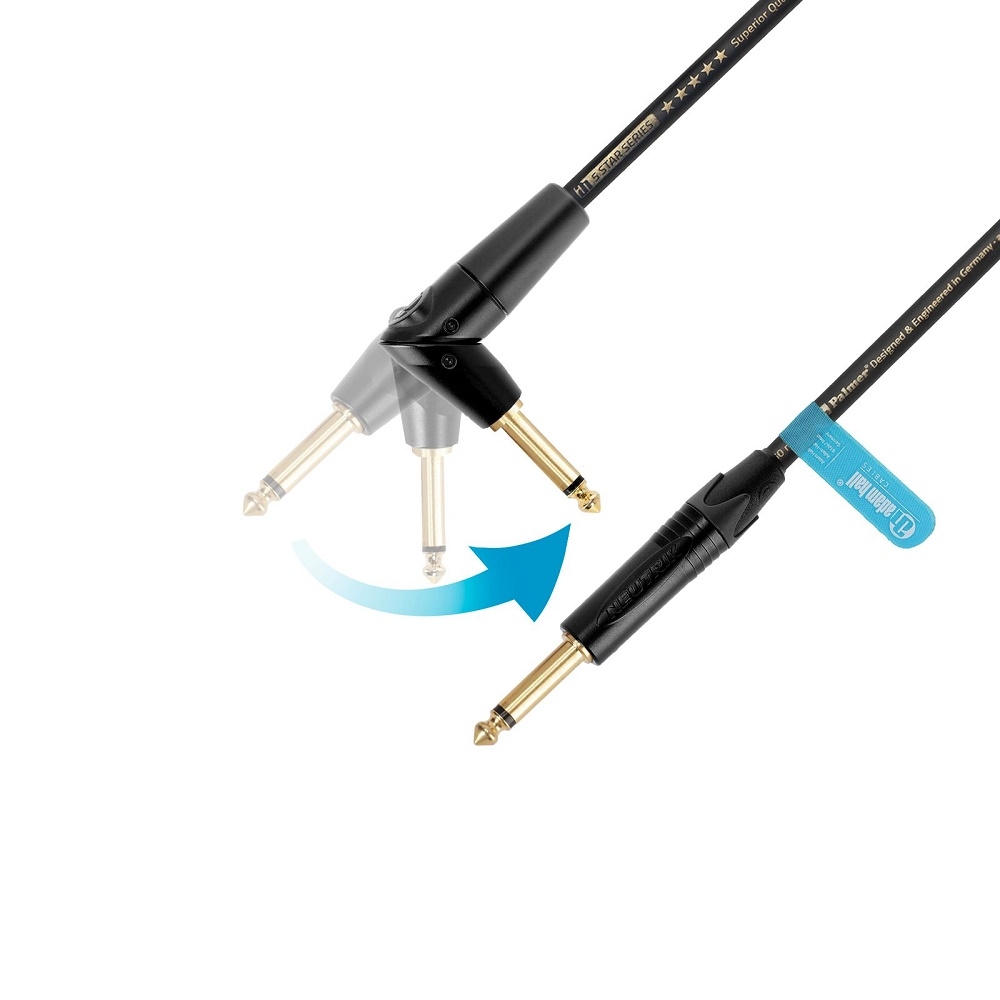 Adam Hall 5-Star Instrumenten-Kabel 3m FLIPJACK Klinke gerade & gewinkelt