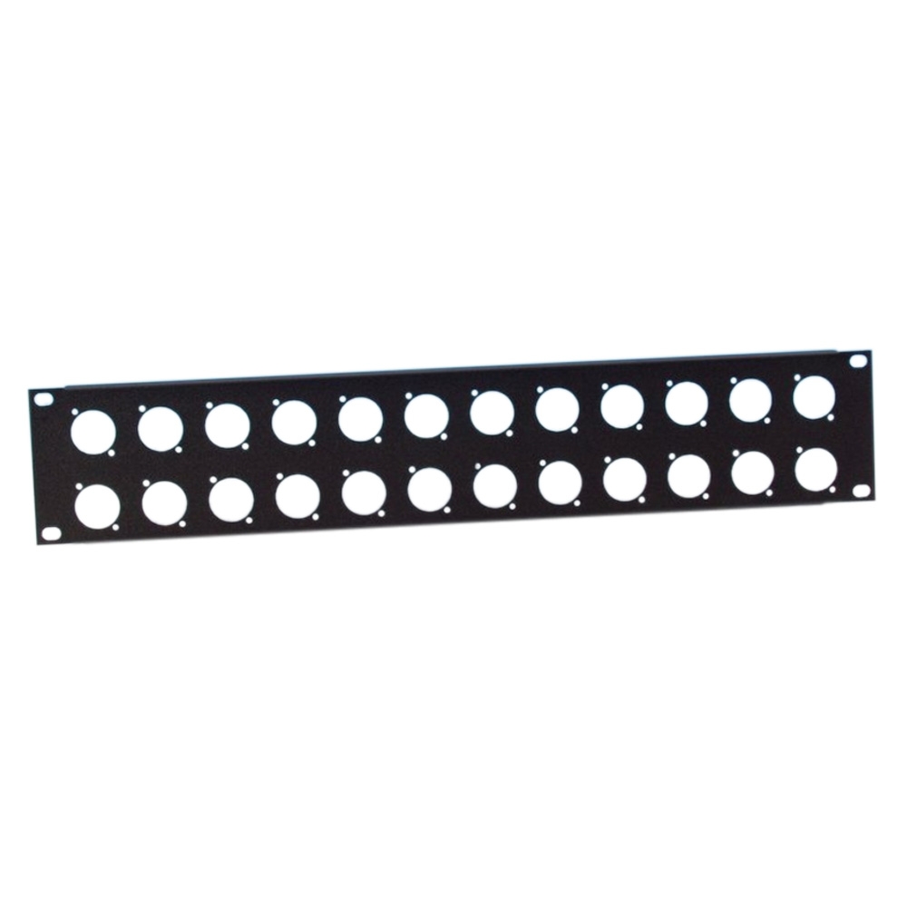 Adam Hall 19" Parts 872214 - Rackblende D-Form 24 Buchsen- 2HE