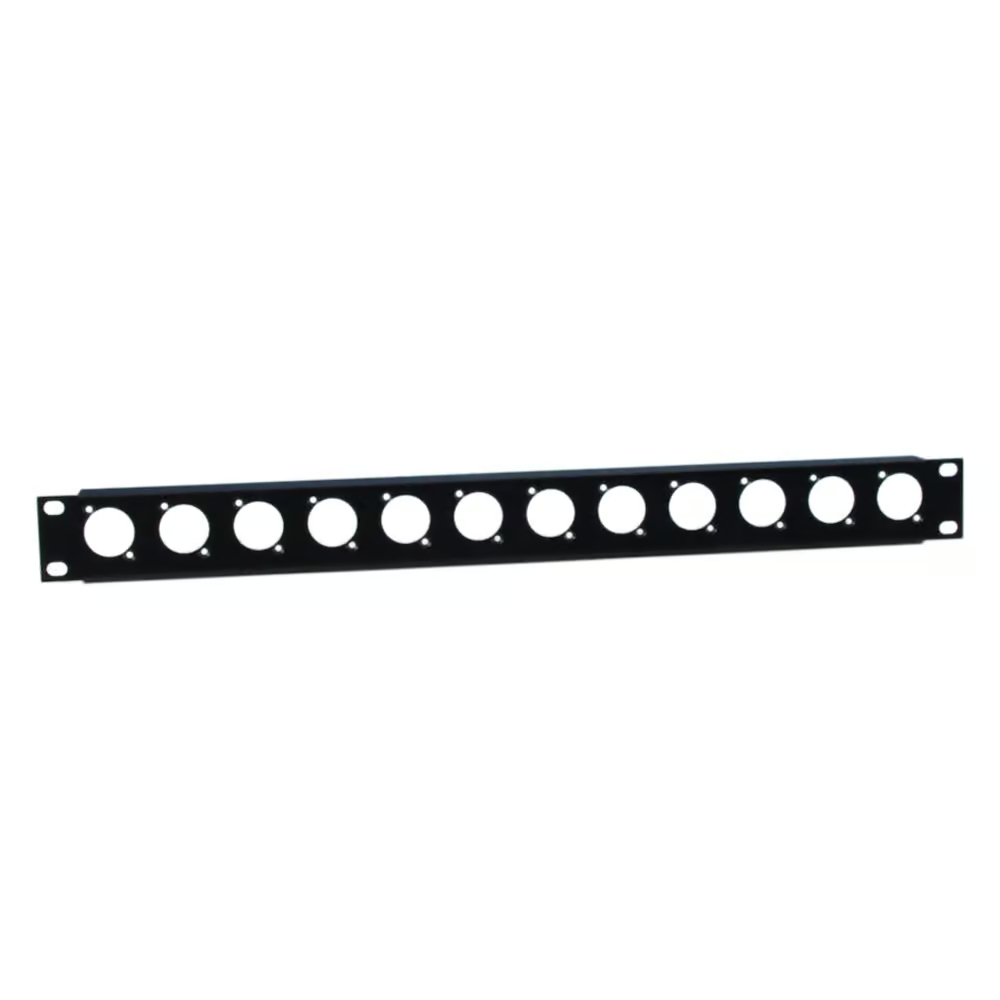Adam Hall 19" Parts 872215 - Rackblende D-Form 12 Buchsen- 1HE - Zugentlastung
