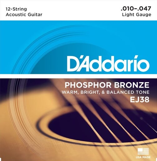 DAddario EJ38 Light 12-String .010-.047