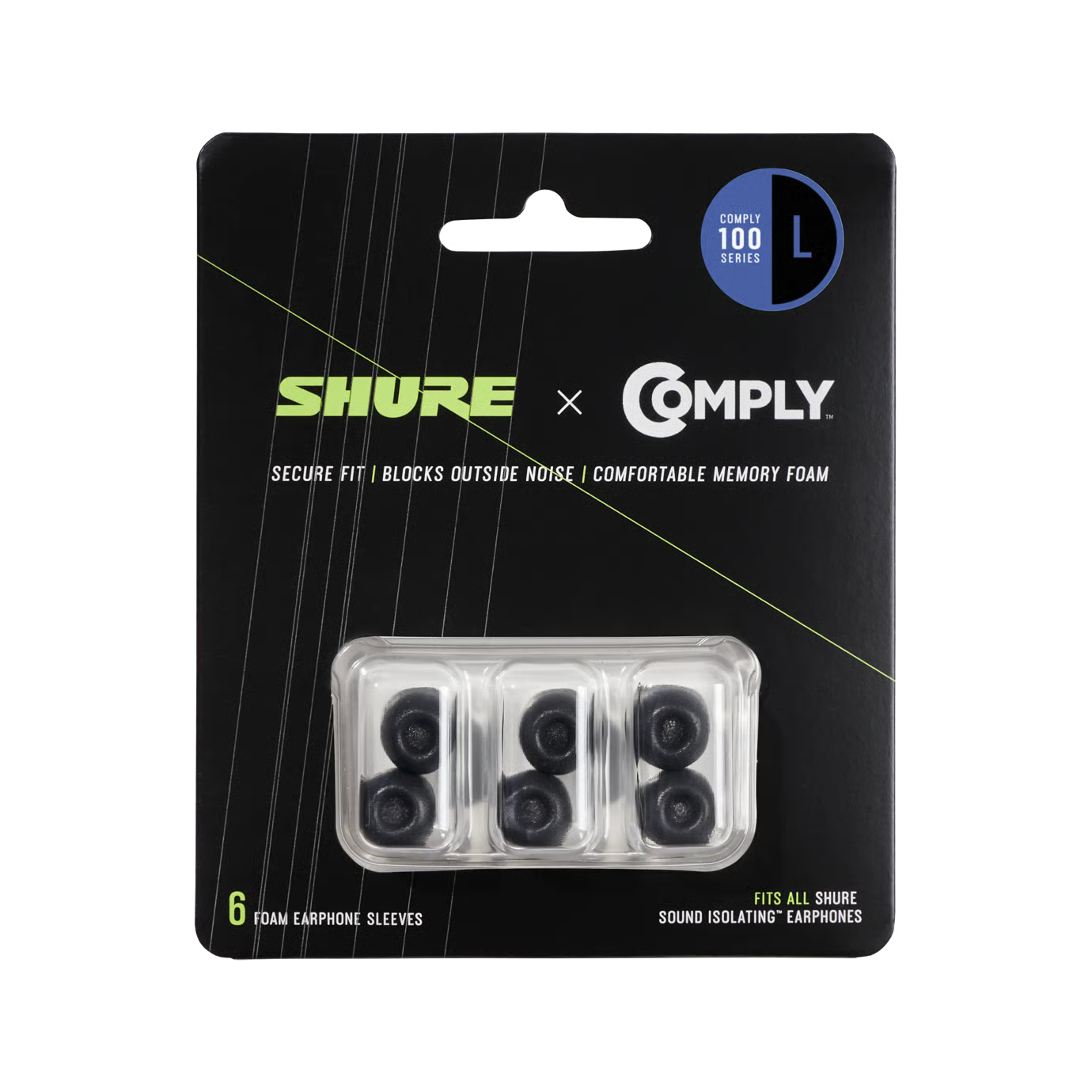 Shure EACYF1-6L Ohrpassstücke (Set mit 6 Stück)