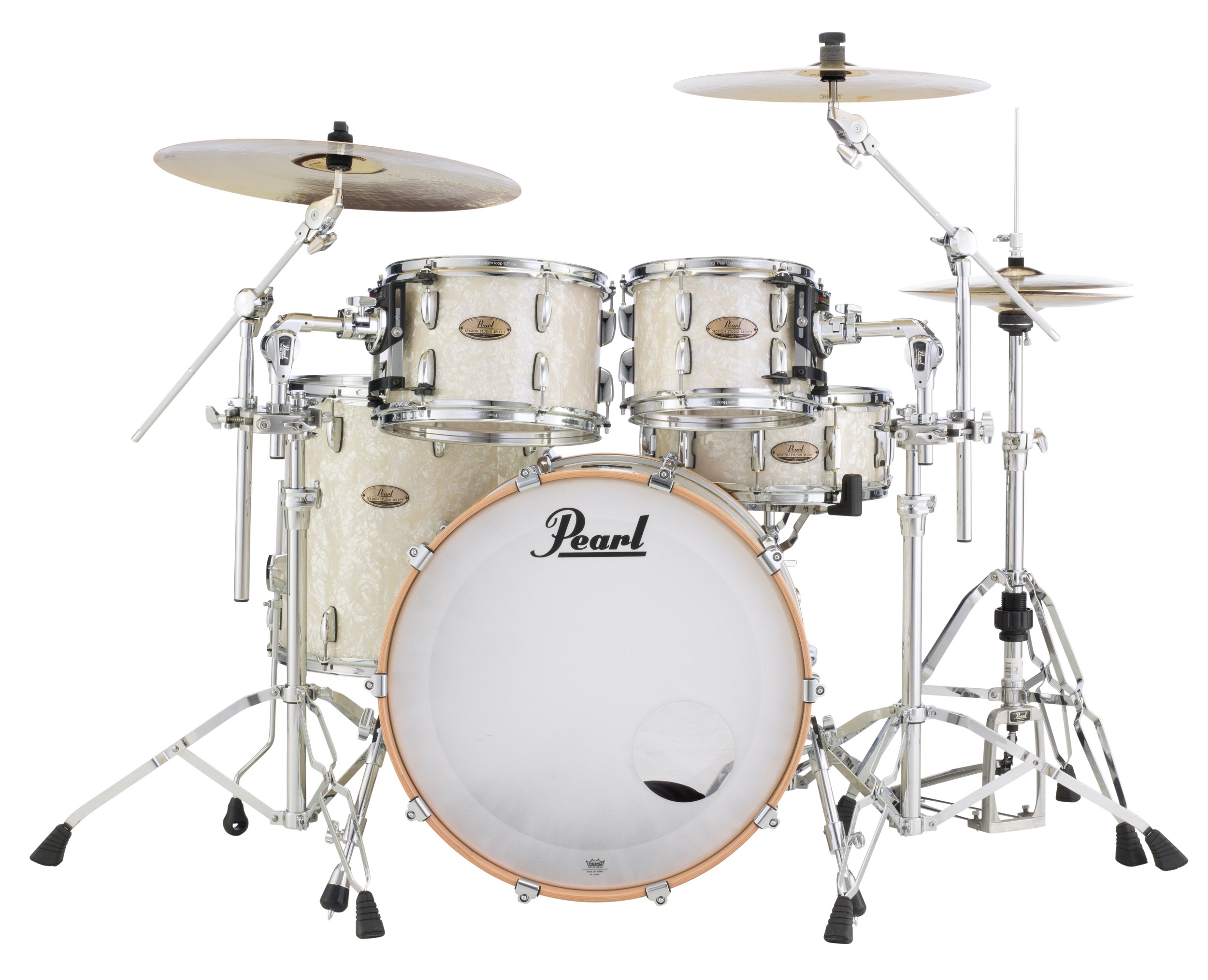 Pearl Session Studio Select 5pc Shell Set, Nicotine White Marine Pearl