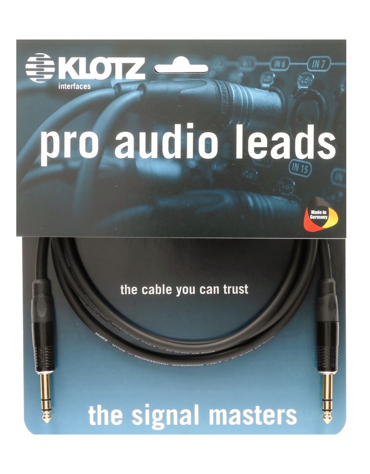 Klotz Klinkenkabel, symmetrisch, 1m, mit vergoldeten KLOTZ Steckern