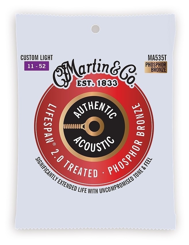 Martin MA535T Lifespan 2.0 Treated Phosphor Bronze Custom Light 11-52