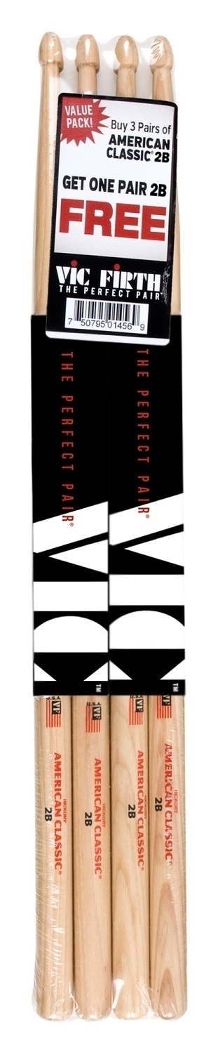 Vic Firth 2B American Hickory Value Pack