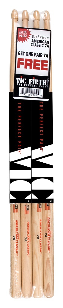 Vic Firth 7A American Hickory Value Pack