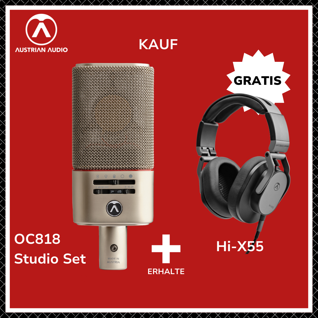 Austrian Audio OC818 Studio Set Schwarz - jetzt inklusive gratis Hi-X55 Kopfhörer