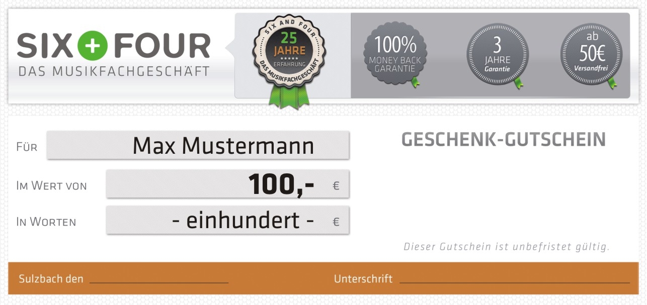 Geschenkgutschein - Wert 100,- Euro