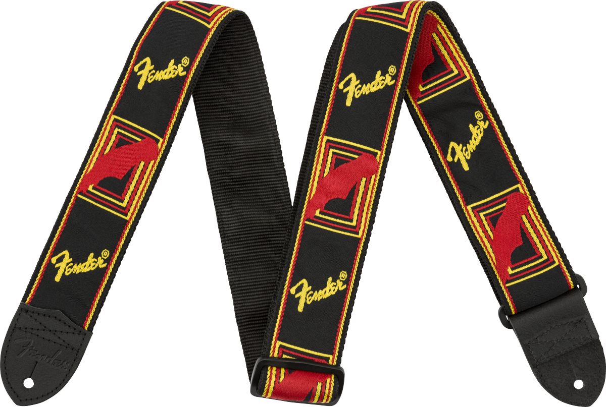 Fender Gurt Monogrammed Black/Yellow/Red