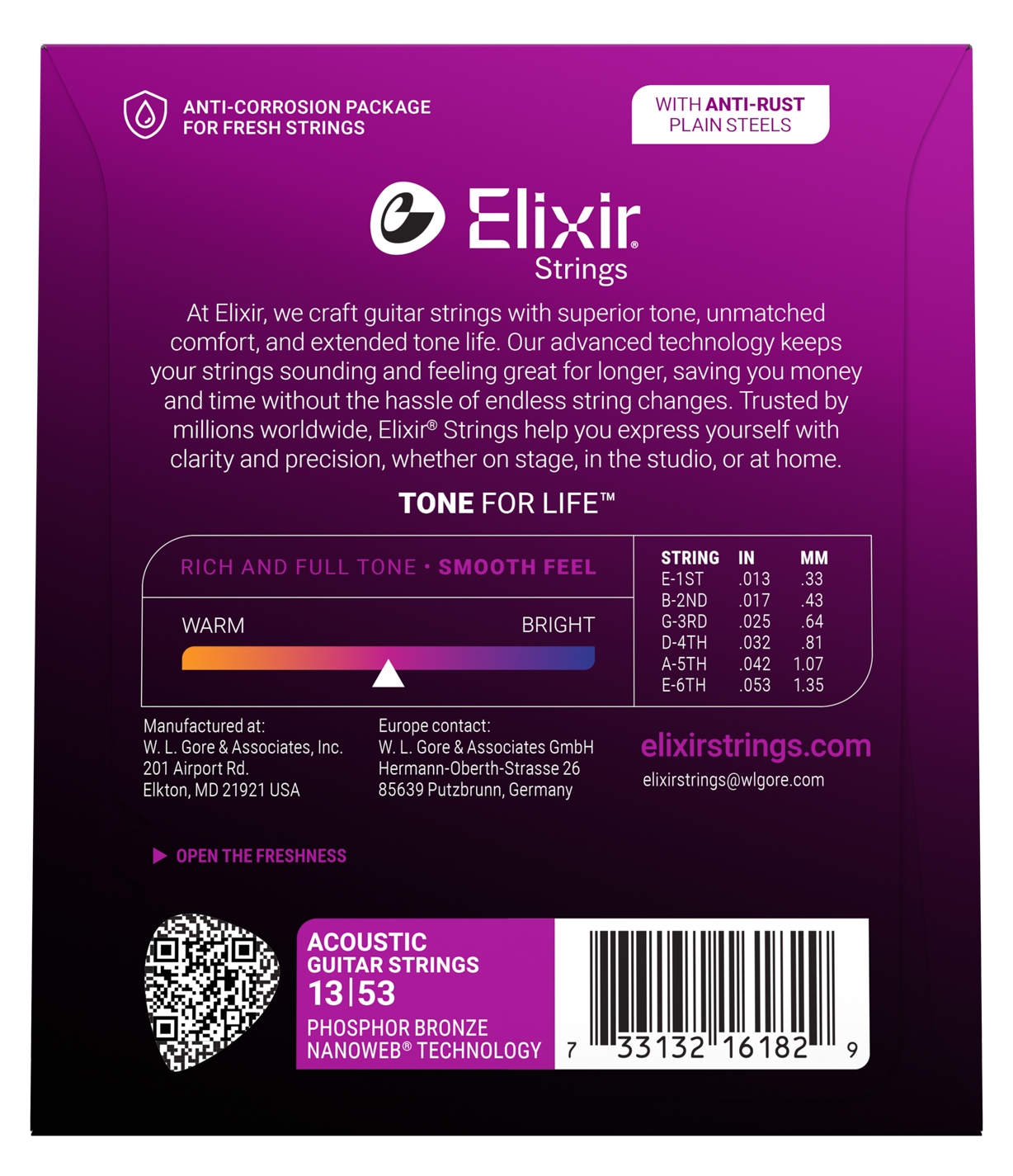 Elixir Nanoweb 16182 Phosphor HD Light 13-53