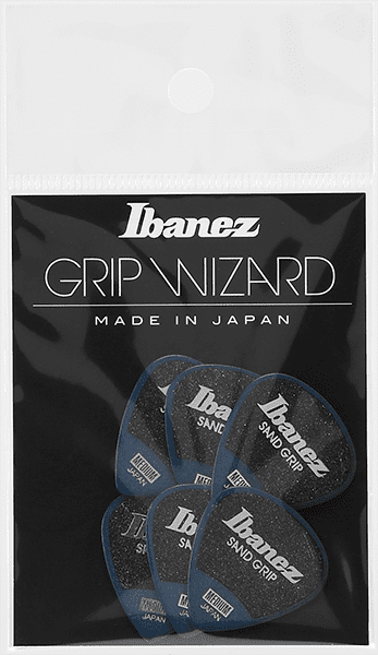 Ibanez Flat Picks Sand Grip Medium, Blue, 6 Stück