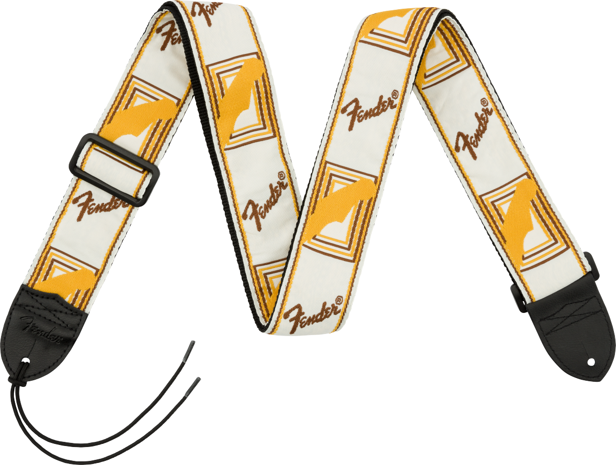 Fender Gurt Monogrammed White/Brown/Yellow