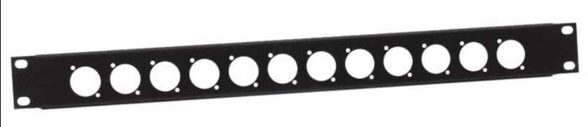 Adam Hall 19" Parts 872213 - Rackblende D-Form 12 Buchsen- 1HE