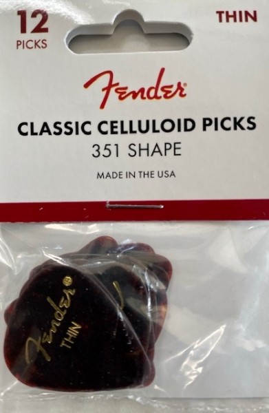 Fender 351 Classic Tortoise Thin Pick 12 Stück