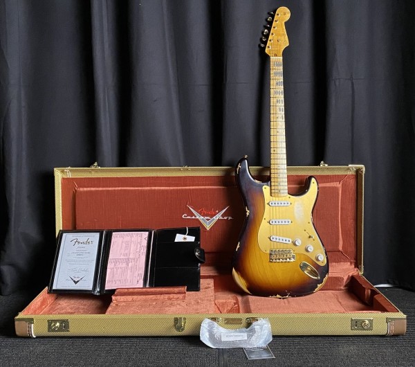 Fender 1955 Bone Tone Stratocaster Relic Wide Fade 2-Color Sunburst