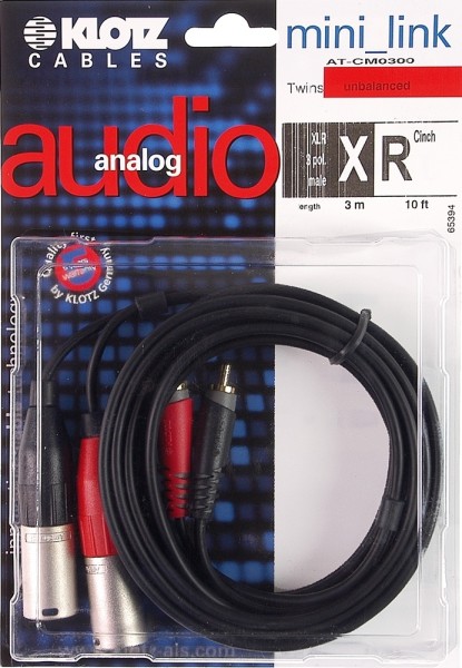Klotz Audiokabel 2x XLR - 2x Cinch, 1m