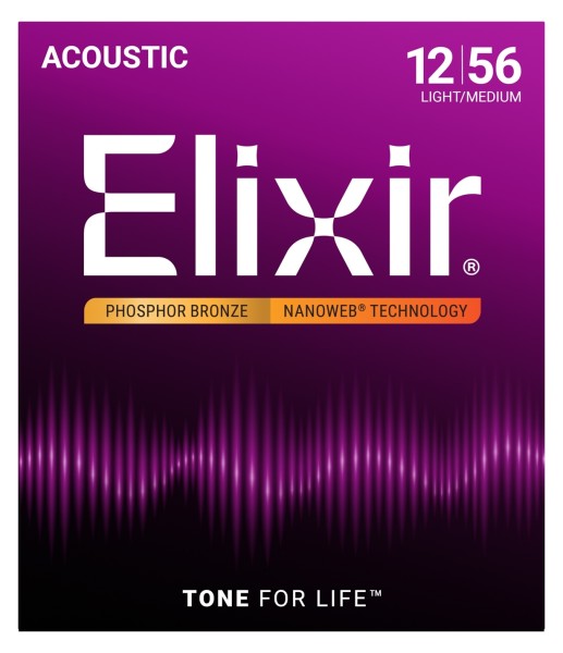 Elixir Nanoweb 16077 Phosphor Light-Medium 12-56
