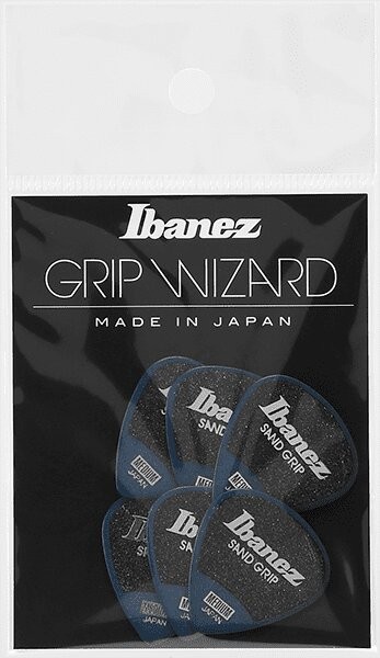 Ibanez Flat Picks Sand Grip Medium, Blue, 6 Stück