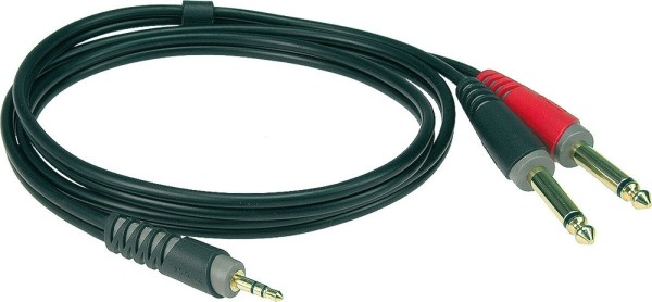 Klotz Audiokabel 1x3,5 Klinke- 2x6,3 Klinke, 3m