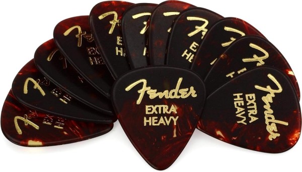 Fender 351 Classic Tortoise Extra Heavy Pick 12 Stück