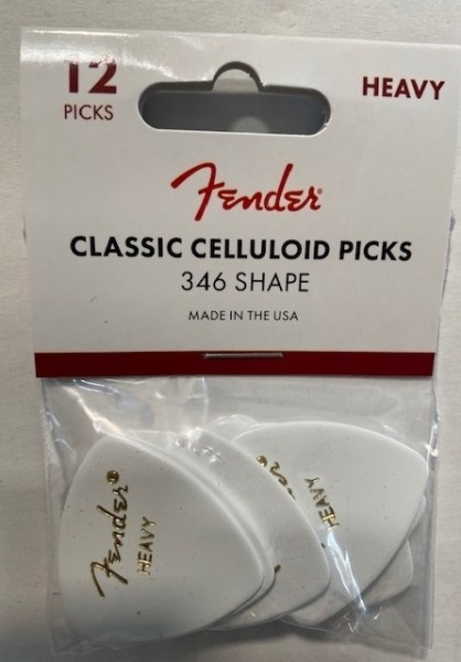 Fender 346 White Heavy Pick 12 Player's Pack