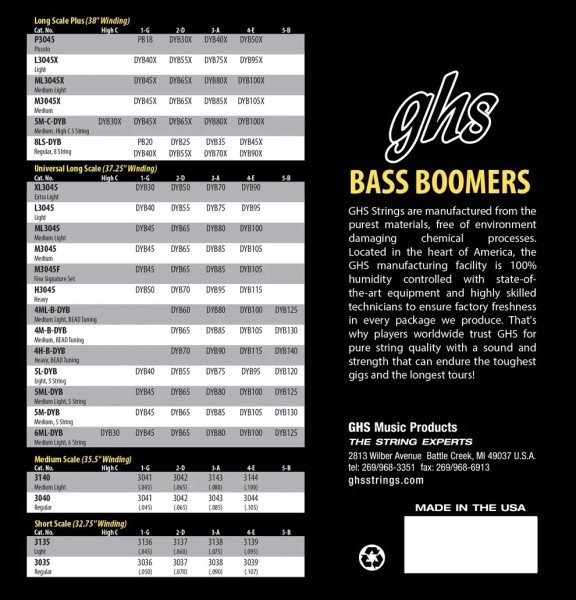 GHS 3045L Bass Boomers 040-095