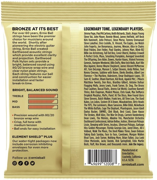 Ernie Ball Earthwood Bronze, Rock & Blues 10-52