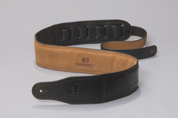 Harvest Gitarrengurt Goat Nappa lang schwarz