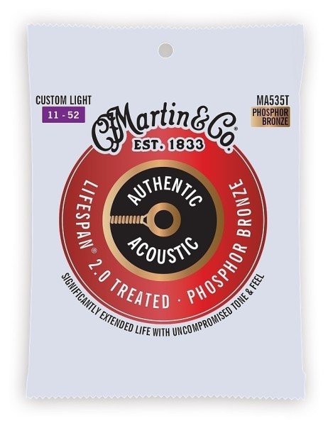 Martin MA535T Lifespan 2.0 Treated Phosphor Bronze Custom Light 11-52