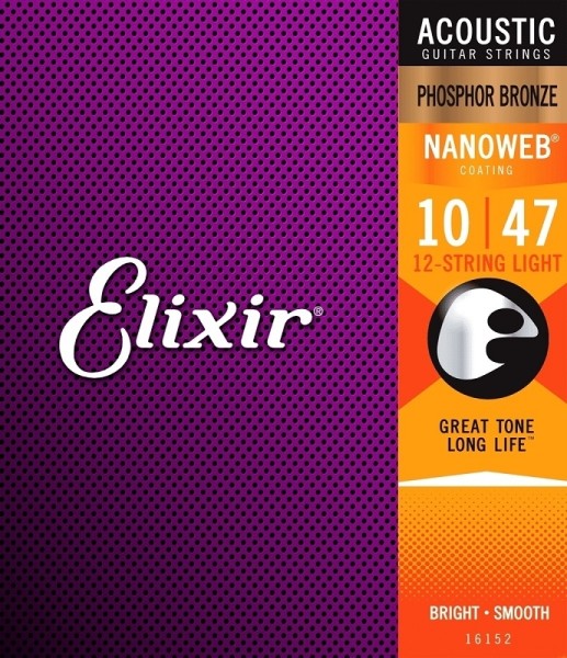 Elixir Nanoweb 16152 Phosphor 12-String Light 10-47