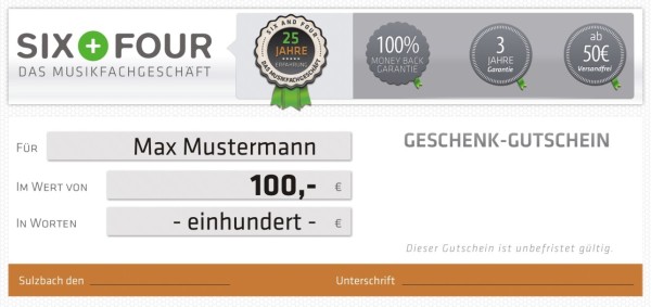 Geschenkgutschein - Wert 100,- Euro