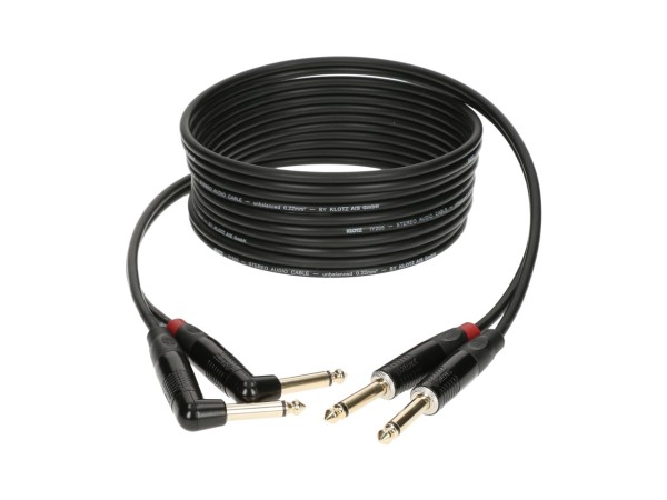 Klotz KMPR Pro Stereo Keyboard Kabel - Klinkenstecker gerade und gewinkelt, 6m lang