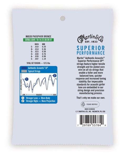 Martin MA530 Phosphor Bronze Extra Light 10-47