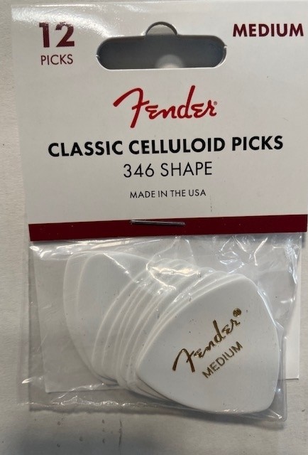 Fender 346 White Medium Pick 12 Player’s Pack