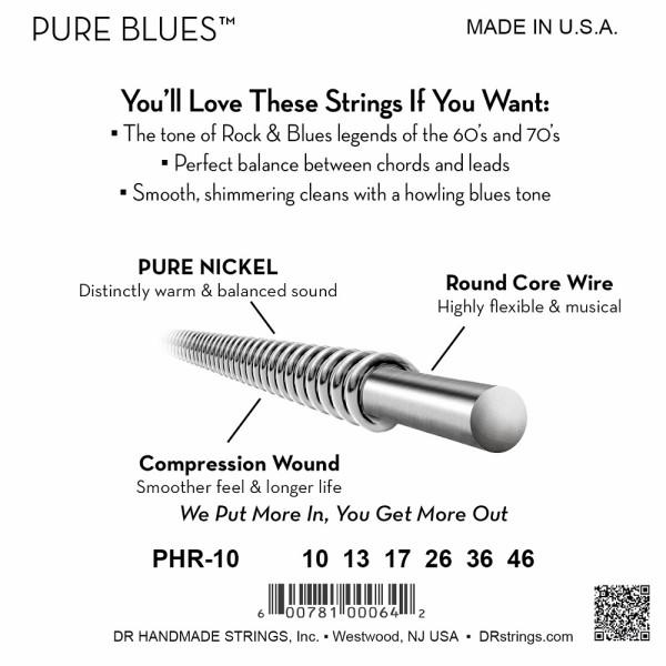 DR Strings Pure Blues PHR-10