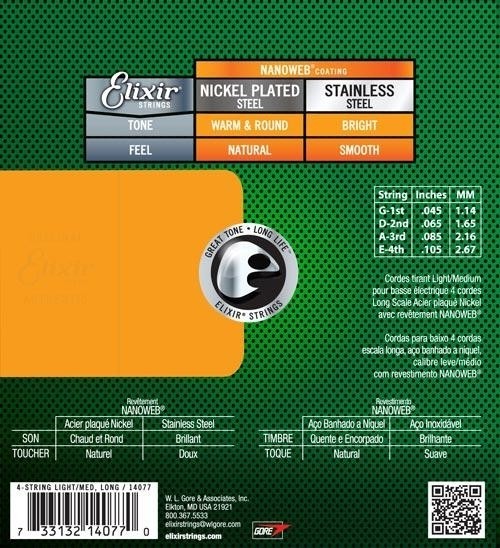 Elixir Nanoweb E-Bass Light Medium 45-105