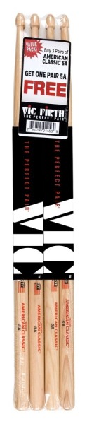 Vic Firth 5A American Hickory Value Pack