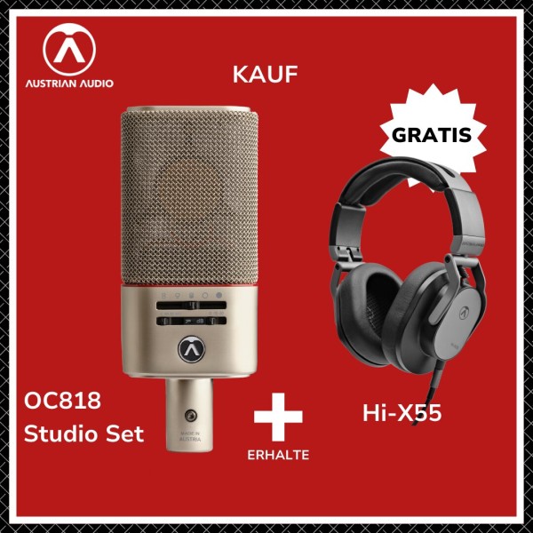Austrian Audio OC818 Studio Set Schwarz - jetzt inklusive gratis Hi-X55 Kopfhörer