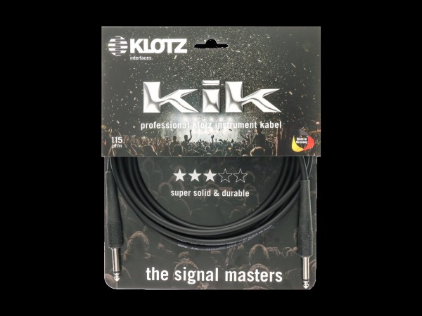 Klotz KIK Instrumentenkabel 3m Schwarz