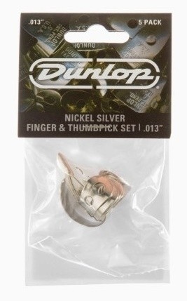 Dunlop 33P Nickel Silver Thumb- & Fingerpicks, Player's Pack .013 mm