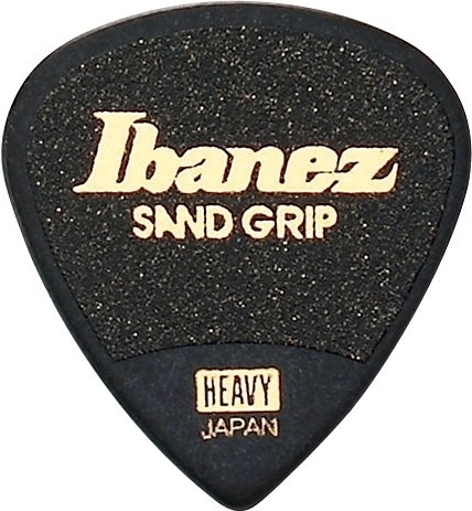 Ibanez Flat Picks Sand Grip Heavy, Black, 6 Stück