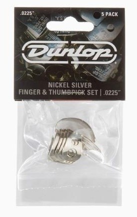 Dunlop 33P Nickel Silver Thumb- & Fingerpicks, Player's Pack .0225 mm