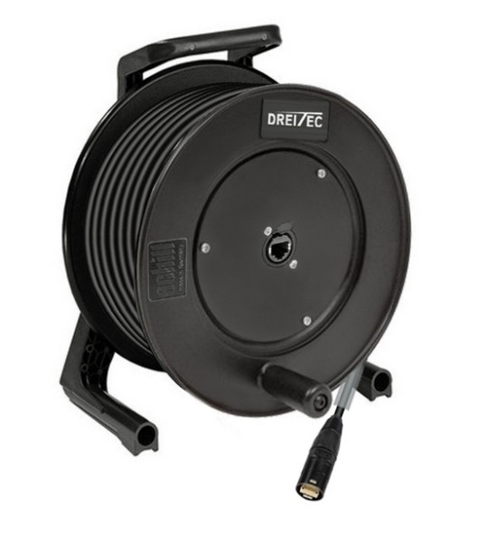 DREITEC CAT-5e Kabeltrommel, Schill GT235 , RJ45-Stecker mit Neutrik-etherCON-Hülse - Neutrik RJ45-B