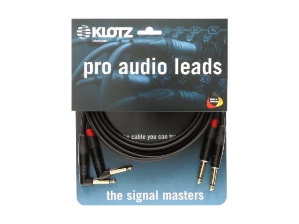 Klotz KMPR Pro Stereo Keyboard Kabel - Klinkenstecker gerade und gewinkelt, 6m lang